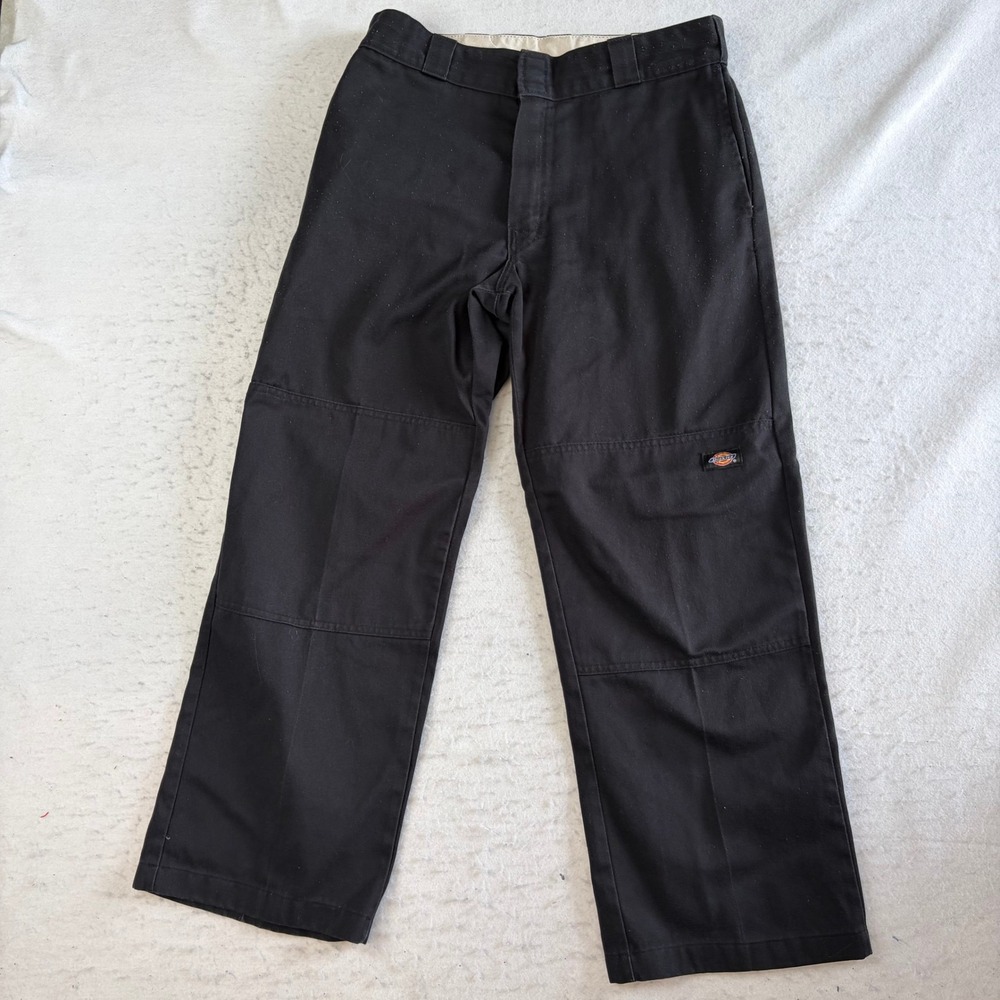 Dickies Loose Fit Double Knee Work Pants Mens 32x30 Black Twill